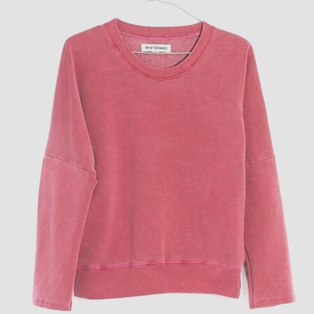 Madewell Rivet & Thread HTF Sweatshirt Garnet Cotton Relaxed Fit XXS Made In USA - Picture 2 of 13